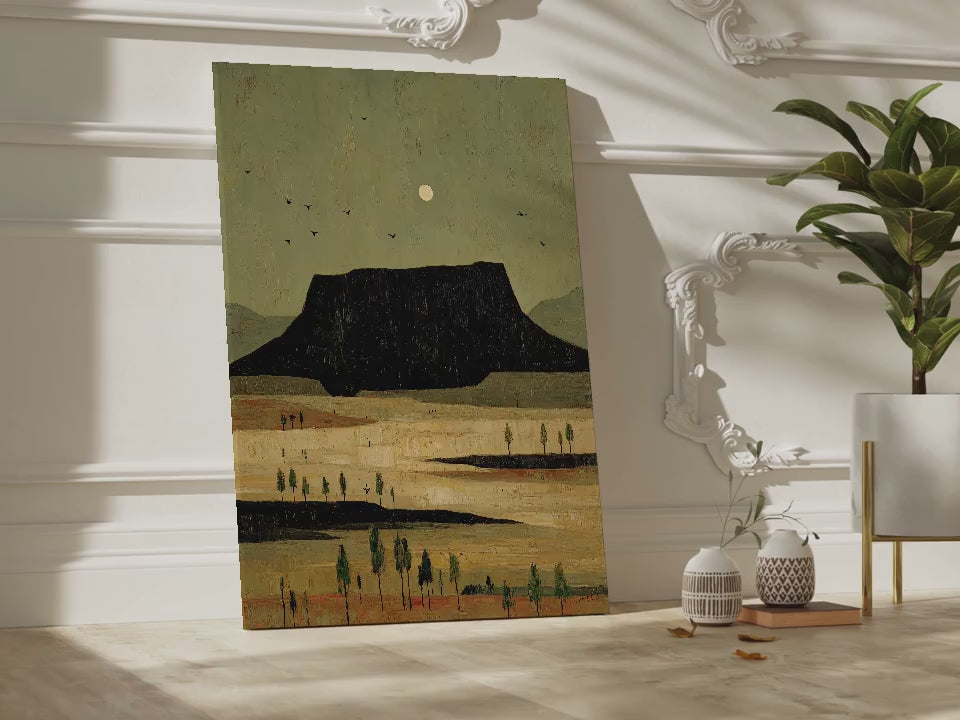 Moonlit Mountain Landscape