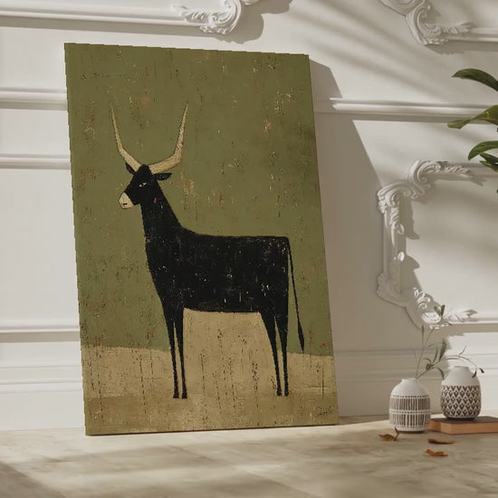 Horned Black Cow