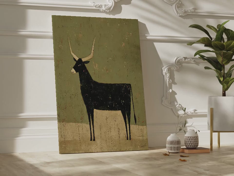 Horned Black Cow