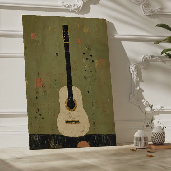 Green Guitar Painting