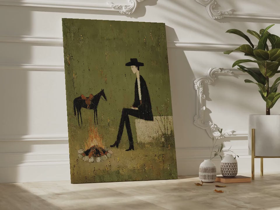 Man With Horse And Fire