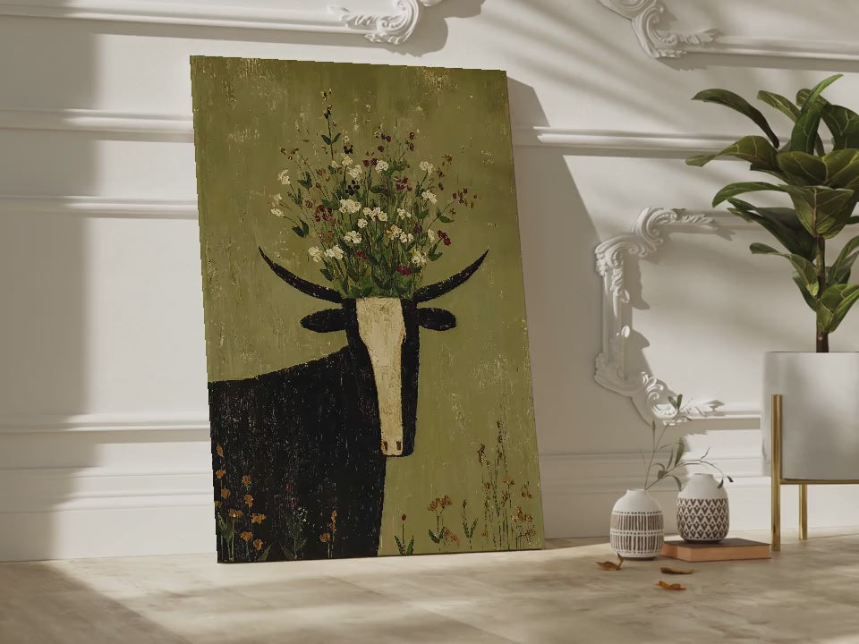Floral Bull Head