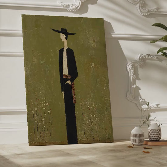 Stilted Cowboy in Field