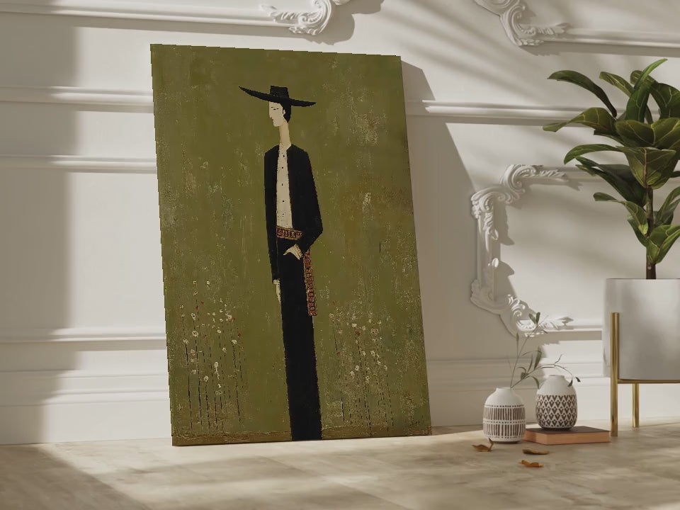 Stilted Cowboy in Field