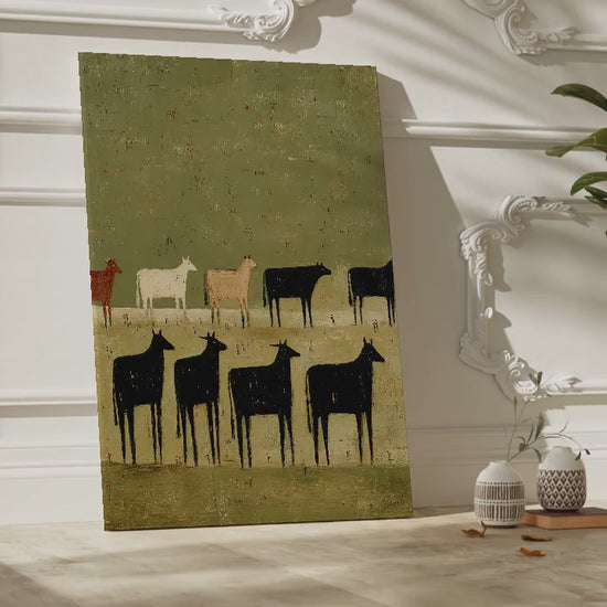 Stylized Black Cows