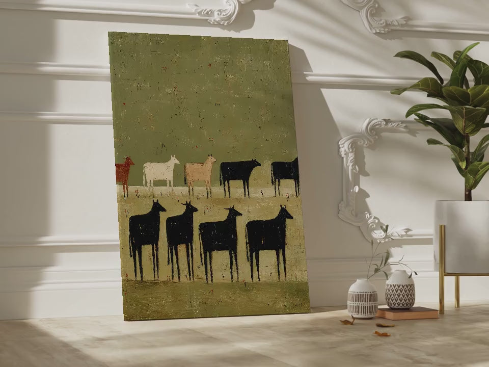 Stylized Black Cows